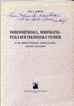 Imagen del vendedor de Morfometriska, Morfogenetiska och Tektoniska Studier a la venta por Clivia Mueller