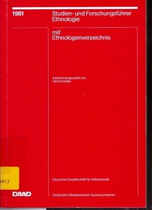 Bild des Verkufers fr Studien- und Forschungsfhrer Ethnologie 1981 zum Verkauf von Clivia Mueller