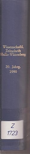 Wissenschaftliche Zeitschrift XXXIX.Jahrgang 1990 Heft 1-6 (1 Band)