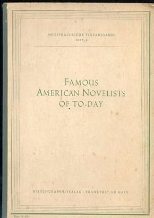 Bild des Verkufers fr Famous American Novelists of To-Day zum Verkauf von Clivia Mueller