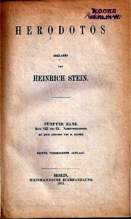 Herodotos Fünfter Band: Buch VIII und IX