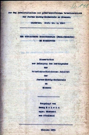 Der Gonadotrope Hormonkomplex (Prolankoerper) im Schrifttum