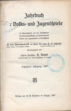 Bild des Verkufers fr Jahrbuch fr Volks- und Jugendspiele 16. Jahrgang 1907 zum Verkauf von Clivia Mueller