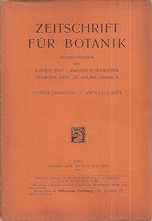 Immagine del venditore per Zeitschrift fr Botanik 4.Jahrgang 1912, Zwlftes Heft - Register venduto da Clivia Mueller