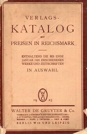 Imagen del vendedor de Verlags-Katalog mit Preisen in Reichsmark a la venta por Clivia Mueller