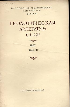 Geologische Literatur für das Jahr 1957