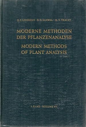 Bild des Verkufers fr Moderne Methoden der Pflanzenanalyse.7.Band zum Verkauf von Clivia Mueller