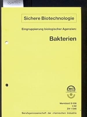 Bild des Verkufers fr Eingruppierung von biologischen Agenzien: Bakterien zum Verkauf von Clivia Mueller