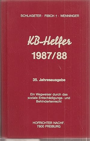 Image du vendeur pour KB-Helfer 1987/88 mis en vente par Clivia Mueller