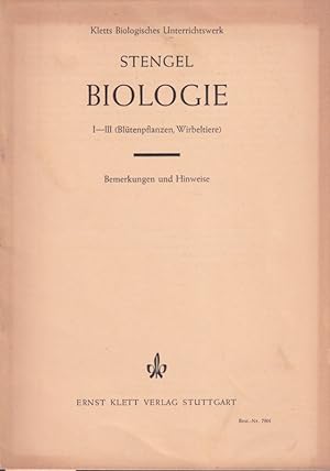 Bild des Verkufers fr Biologie I-III (Bltenpflanzen, Wirbeltiere) zum Verkauf von Clivia Mueller