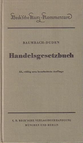 Imagen del vendedor de Handelsgesetzbuch mit Nebengesetzen ohne Seerecht a la venta por Clivia Mueller