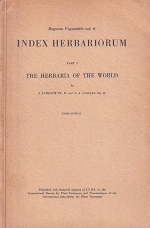 Imagen del vendedor de Index Herbariorum Part I The Herbaria of the World a la venta por Clivia Mueller