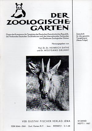 Der Zoologische Garten 57.Band 1987 Hefte 1 bis 5/6 (4 Hefte) komplett