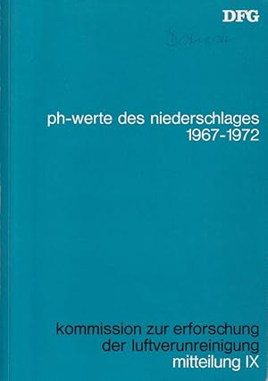 Bild des Verkufers fr PH-Werte des Niederschlages 1967-72 zum Verkauf von Clivia Mueller