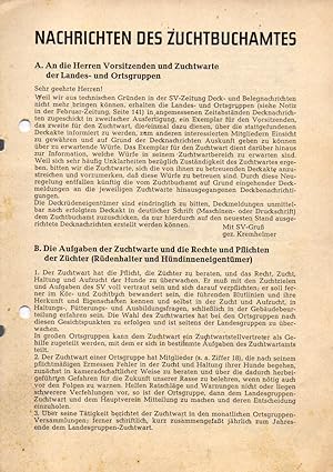 Seller image for Nachrichten des Zuchtbuchamtes Jahr 1964 for sale by Clivia Mueller