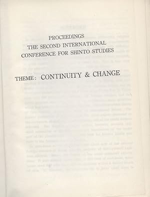 Proceedings: The second International Conference for Shinto Studies