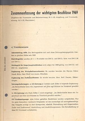 Seller image for Nachrichten des Zuchtbuchamtes Jahr 1969 for sale by Clivia Mueller