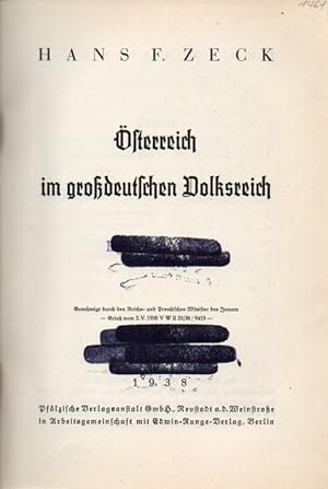 Seller image for sterreich im grodeutschen Volksreich for sale by Clivia Mueller