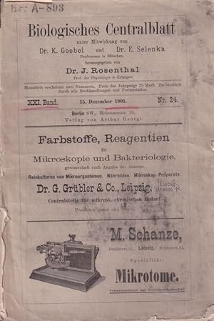 21.Band 1901.Nr.1 bis 24 (22 Hefte)