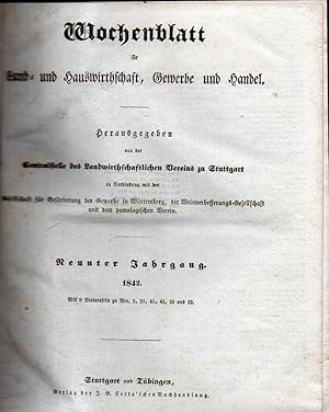 Imagen del vendedor de Wochenblatt fr Land- und Hauswirthschaft, Gewerbe und Handel 1842 a la venta por Clivia Mueller