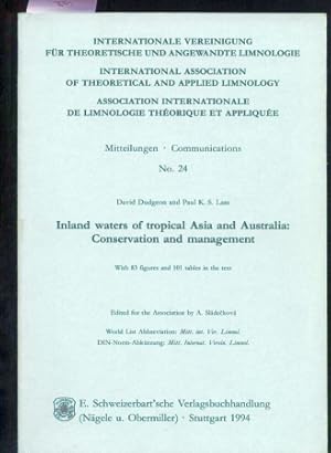 Bild des Verkufers fr Inland waters of tropical Asia and Australia:Conservation and zum Verkauf von Clivia Mueller