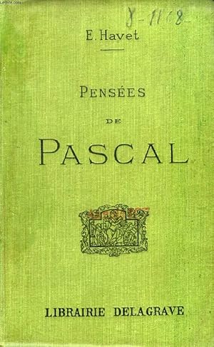 Bild des Verkufers fr PENSEES DE PASCAL, AVEC UN COMMENTAIRE SUIVI zum Verkauf von Le-Livre