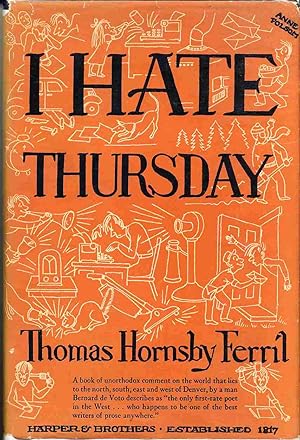 Image du vendeur pour I Hate Thursday mis en vente par Bluebird Books (RMABA, IOBA)