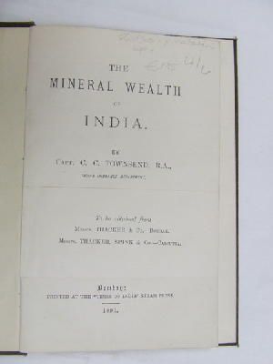 Seller image for The Mineral Wealth of India. for sale by Kennys Bookstore