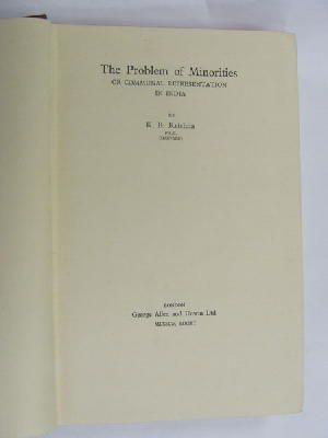 Seller image for The Problem of Minorities or Communal Representation in India for sale by Kennys Bookshop and Art Galleries Ltd.