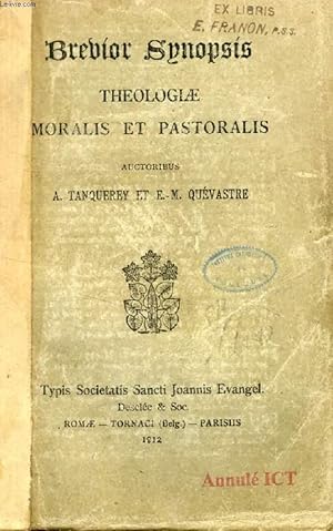 Bild des Verk�ufers f�r BREVIOR SYNOPSIS THEOLOGIAE MORALIS ET PASTORALIS zum Verkauf von Le-Livre