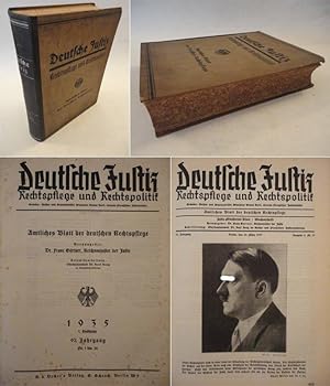 Seller image for Deutsche Justiz, Rechtspflege und Rechtspolitik. Amtliches Blatt der deutschen Rechtspflege. Herausgeber: Dr. Franz Grtner, Reichsminister der Justiz. Gesamtbearbeitung: Oberstaatsanwalt Dr. Karl Krug im Reichsjustizministerium. 97. Jahrgang 1935, 1. Halbjahr, Nr. 1-26 for sale by Galerie fr gegenstndliche Kunst