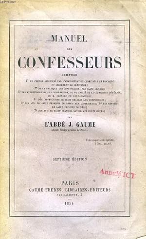 Seller image for MANUEL DES CONFESSEURS for sale by Le-Livre