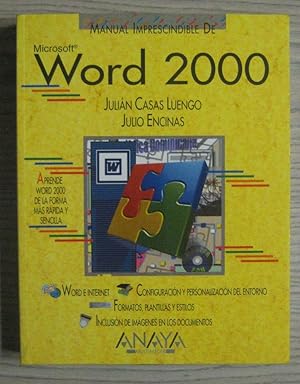 Imagen del vendedor de MANUAL IMPRESCINDIBLE DE MICROSOFT WORD 2000 a la venta por LIBRERIA AZACAN