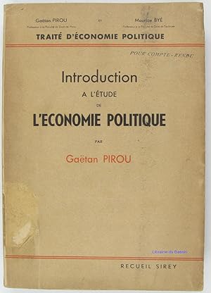 Imagen del vendedor de Introduction  l'tude de l'conomie politique a la venta por Librairie du Bassin