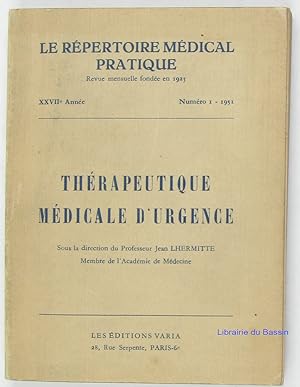 Bild des Verkufers fr Thrapeutique mdicale d'urgence zum Verkauf von Librairie du Bassin