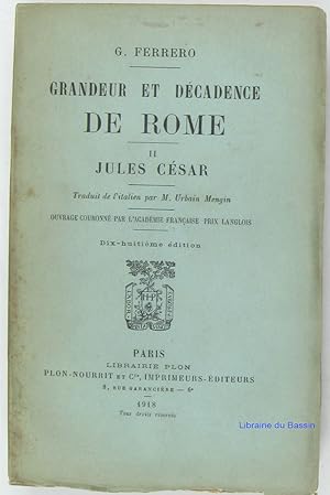 Imagen del vendedor de Grandeur et Dcadence de Rome, Tome 2 Jules Csar a la venta por Librairie du Bassin