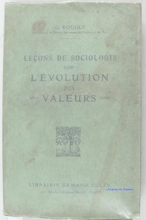 Seller image for Leons de Sociologie sur l'volution des valeurs for sale by Librairie du Bassin