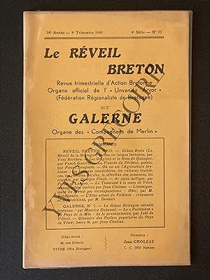 LE REVEIL BRETON ET GALERNE (ORGANE DES "COMPAGNONS DE MERLIN")-N°25-4e TRIMESTRE 1940