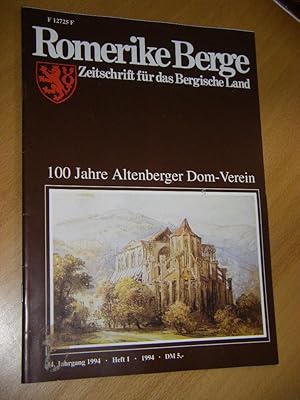 Bild des Verkufers fr Romerike Berge. Zeitschrift fr das Bergische Land; Heft 1, 1994, 44. Jahrgang zum Verkauf von Versandantiquariat Rainer Kocherscheidt