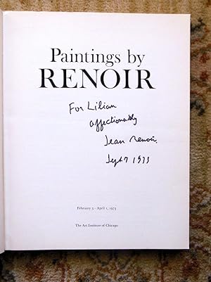 PAINTINGS BY RENOIR Exhibition Catalog SIGNED & INSCRIBED by His SON, JEAN RENOIR, the GREAT FREN...