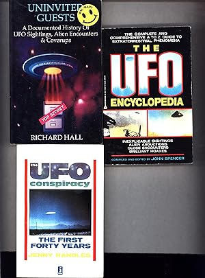 Bild des Verkufers fr Uninvited Guests / A Documented History of UFO Sightings, Alien Encounters & Coverups / Top Secret / AND A SECOND TRADE PAPERBACK, The UFO Encyclopedia / The Complete and Comprehensive A to Z Guide to Extraterrestrial Phenomena / Inexplicable Sightings * Alien Abductions * Close Encounters * Brilliant Hoaxes, AND A THIRD TRADE PAPERBACK, The UFO Conspiracy / The First Forty Years zum Verkauf von Cat's Curiosities