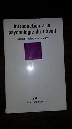 Seller image for Introduction  la psychologie du travail for sale by AHA BOOKS