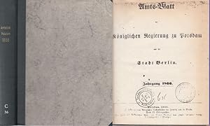 Immagine del venditore per Amts-Blatt der Kniglichen Regierung zu Potsdam und der Stadt Berlin. (Frher: Amtsblatt der Kniglichen Kurmaerkischen Regierung. / Amtsblatt der kniglichen Regierung zu Potsdam). Jahrgang 1866 komplett mit den Nrn. 1 - 52. Hier die Ausgabe B ohne ffentlicher Anzeiger und ohne Register. venduto da Antiquariat Carl Wegner