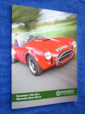Bild des Verkufers fr Historics at Brooklands, A019. November 29th 2014. Car Auction Sale Catalogue of Automobilia and Motorcars. zum Verkauf von Tony Hutchinson