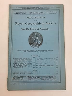Imagen del vendedor de Proceedings of the Royal Geographical Society and Monthly Record of Geography, Vol. XIII., No. 11, November, 1891 a la venta por Keoghs Books