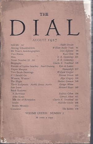 Seller image for The Dial August, 1927 for sale by The Ridge Books