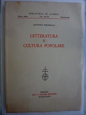 Seller image for BIBLIOTECA DI LARES Nuova Serie Vol. XVII Monografie LETTERATURA E CULTURA POPOLARE for sale by Historia, Regnum et Nobilia