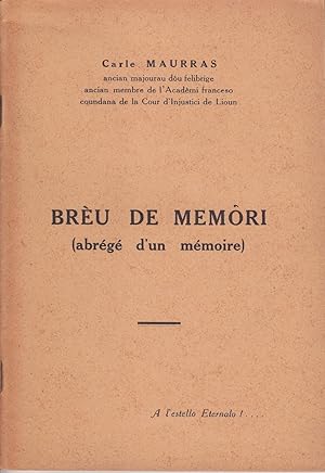 Brèu de memôri (abrégé d'un mémoire)