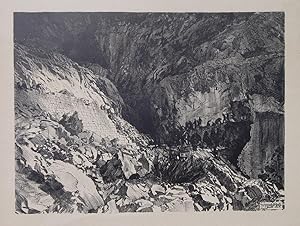 Bild des Verkufers fr Zwiromak Schlucht mit gesprengter Brcke; Lovcen 23.1.(19)16" originale Lithographie 29x39cm (Darstellung/Image size) auf Karton (43x47cm) rechts unten im Stein betitelt und datiert zum Verkauf von Kunsthandel & Antiquariat Magister Ru