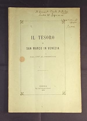 Il Tesoro di San Marco in Venezia dal 1797 al presente.